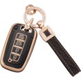 thumbnail image 1 of Key Fob Cover Compatible with Fit for Hyundai 2020 2021 2022 Sonata Santa Fe Tucson Bling Key Case Protection Shell with Keychain Case Holder Protector,1,Black, 1 of 6