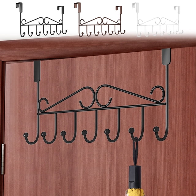 Fiudx Perchero para Puerta, Versátil, de Acero Resistente, Ahorra Espacio, Duradero para Baño o Dormitorio, Fácil de Instalar, 41,7 X 22,2 X 5 Cm.