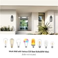 thumbnail image 5 of JERFIT Outdoor Wall Lanterns Set of 2, Black Modern Sconce Light with Auto Dusk to Dawn Sensor, Weatherproof Exterior Light for Porch, Garage, Entryway, E26 Bulb Base, Hardwired, 5 of 9