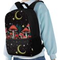thumbnail image 4 of HUIACONG Moon Star Mushroom Print Backpack for Girls Boys for Students Ages 6-18 Large Capacity Water Resistant for Elementary Middle High School Back to School Daily Use, 4 of 6