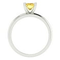 thumbnail image 4 of Clara Pucci 14K White Gold Solid Gold Yellow Solitaire Anniversary Ring for Women - 1 cttw Emerald Cut, 4 of 8
