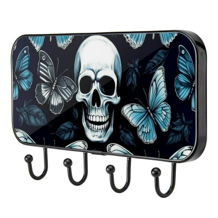 

Butterfly Skull Self Adhesive Towel Coat Wood Iron Hooks for Home Keys Door Outdoor Home Improvement Utility Hook