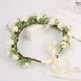 thumbnail image 2 of Mersess Adjustable Bridal Flower Headband Wedding Hair Garland Floral Headpiece for Beach Party and Special Occasion Decoration, 2 of 10
