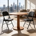 thumbnail image 5 of 12 Pack Black Leather Padded Folding Chairs - Steel Frame, No Assembly, Portable Stackable for Indoor Outdoor, 5 of 8