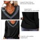 thumbnail image 4 of Jersey con cuello en V de leopardo, camiseta holgada informal de manga larga, túnica suave de moda para mujer, 4 of 5