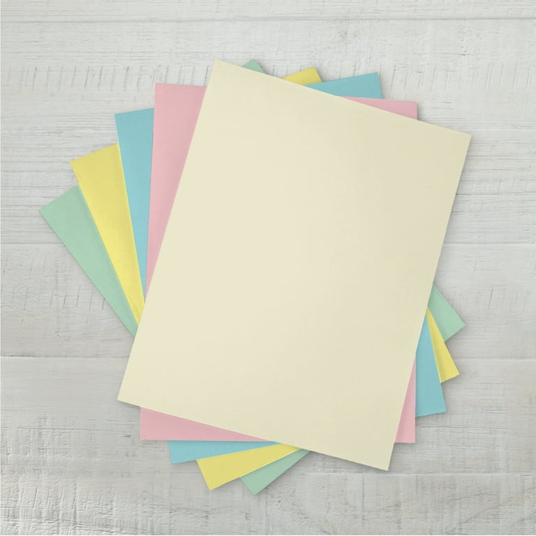 Pack of 125 Card Stock Paper 8.5 x 11 Inches Assorted Pastel Colors Crafts  Home