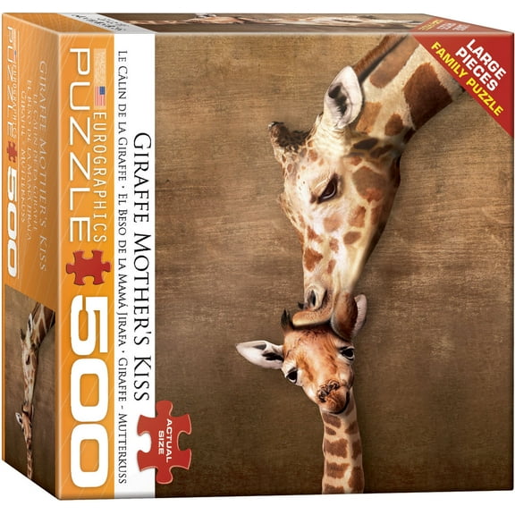 Giraffe Mother's Kiss 500-Piece Puzzle