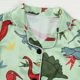 thumbnail image 5 of REDARER Dinosaur Print Satin Pajama Set Short Sleeve Button-Down Sleepwear & Loungewear,3-4 Years, 5 of 7