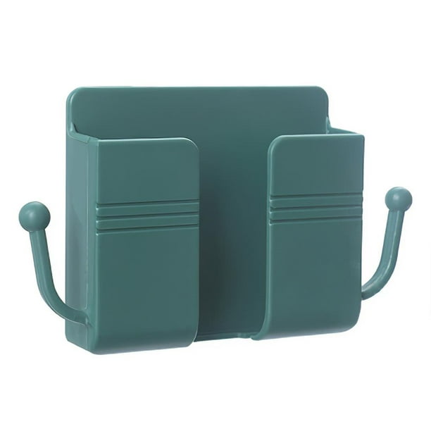 Bearachild Soporte para teléfono móvil montado en la pared Soporte de almacenamiento de tarjeta de acceso de control remoto adhesivo de plástico con 2 Almacenamiento y organización del hogar Verde Bearachild HA027272-02