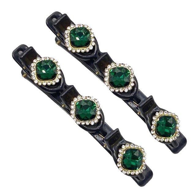 2 pares de pinzas para el cabello cuadradas de cristal Acryli coreanas para niña, pasadores laterales con flequillo dulce, horquillas, accesorios para el cabello con Clip de pico de pato Gao Jinjia LED