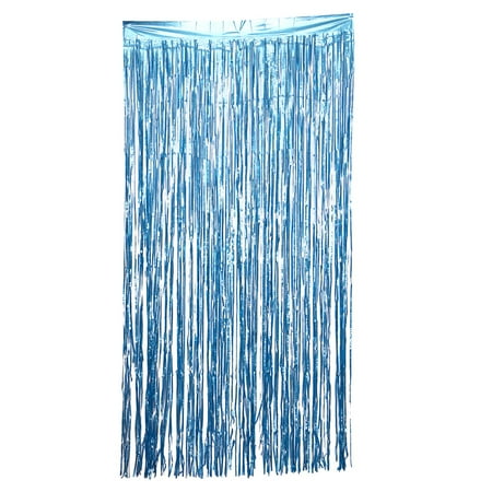 

NUOLUX Tassel Table Skirt Table Cloth Photo Backdrop Wedding Decor Rain Curtain Photo Props for Party Decoration(Sky Blue)