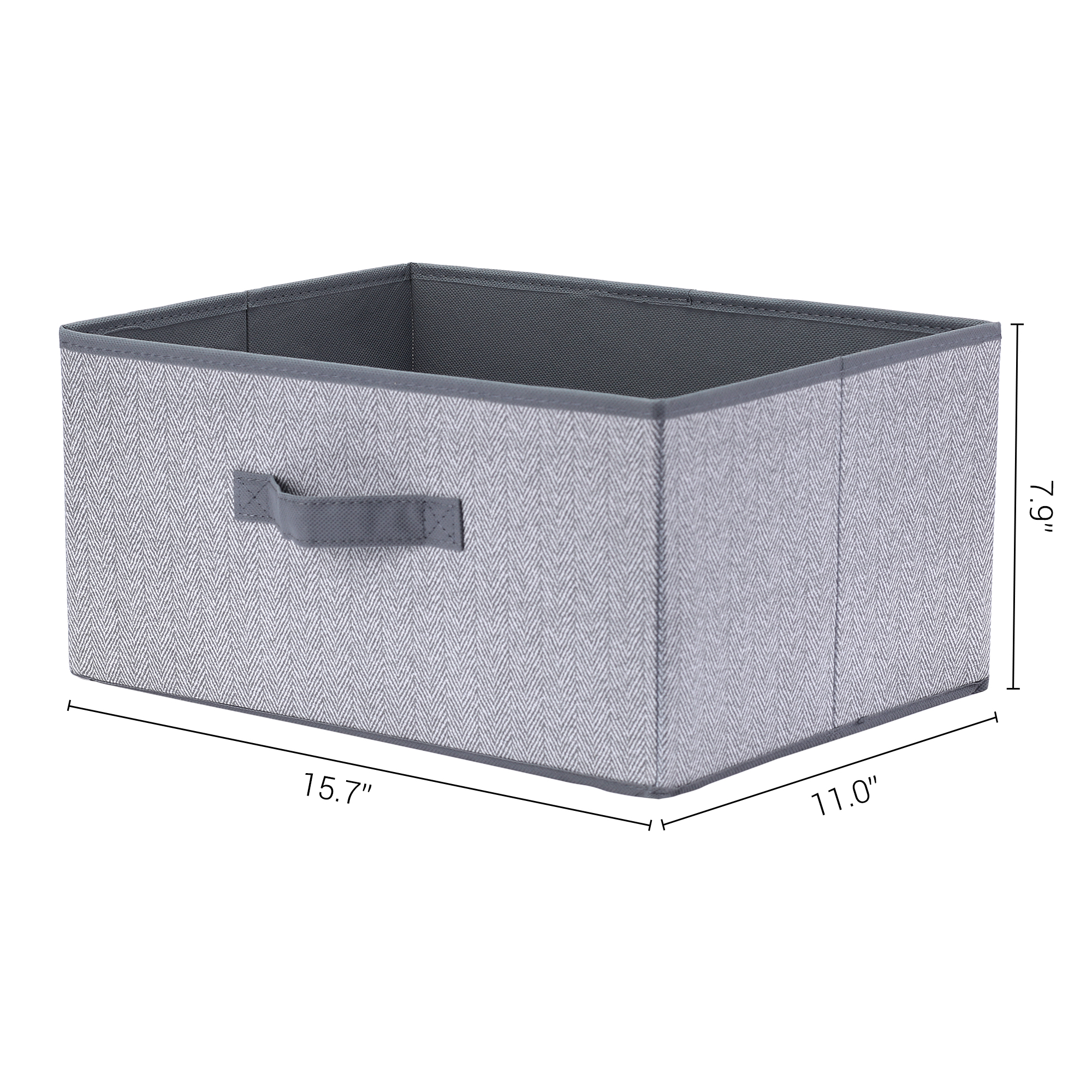 Unique Bargains Storage Cube Bin with Handles 1 Pack Collapsible Storage Basket Grey M