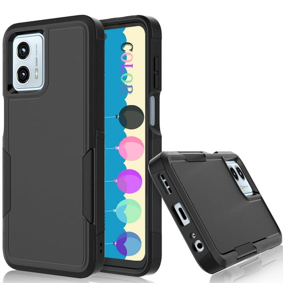 Tiflook For Motorola Moto G 5G 2023 / Moto G (2023 Only) / XT2313 Case,Shockproof Protection Heavy Duty Armor Hard Plastic & Rubber Rugged Bumper 2-in-1 Sturdy Phone Case - Black