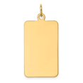 thumbnail image 3 of 14k Yellow Gold Solid Plain .018 Gauge Rectangular Engravable Disc Charm Pendant, 3 of 5