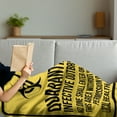 thumbnail image 3 of Zombie Soft Flannel Fleece Blanket, Danger Caution Signs Quarantine Infective Area Biological Illustration Design, Cozy Plush for Indoor and Outdoor Use, 70" x 90", Yellow Red Black, by Ambesonne, 3 of 5