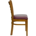thumbnail image 6 of Flash Furniture 2 Pack HERCULES Series Ladder Back Cherry Wood Restaurant Chair - Burgundy Vinyl Seat, 6 of 8