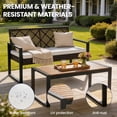 thumbnail image 2 of Modern 4-Piece Patio Furniture Set, Segmart Outdoor Acacia Wood Table & PE Rattan Seating with Water-Resistant Cushions for Garden, Balcony, Backyard,Brown, 2 of 7