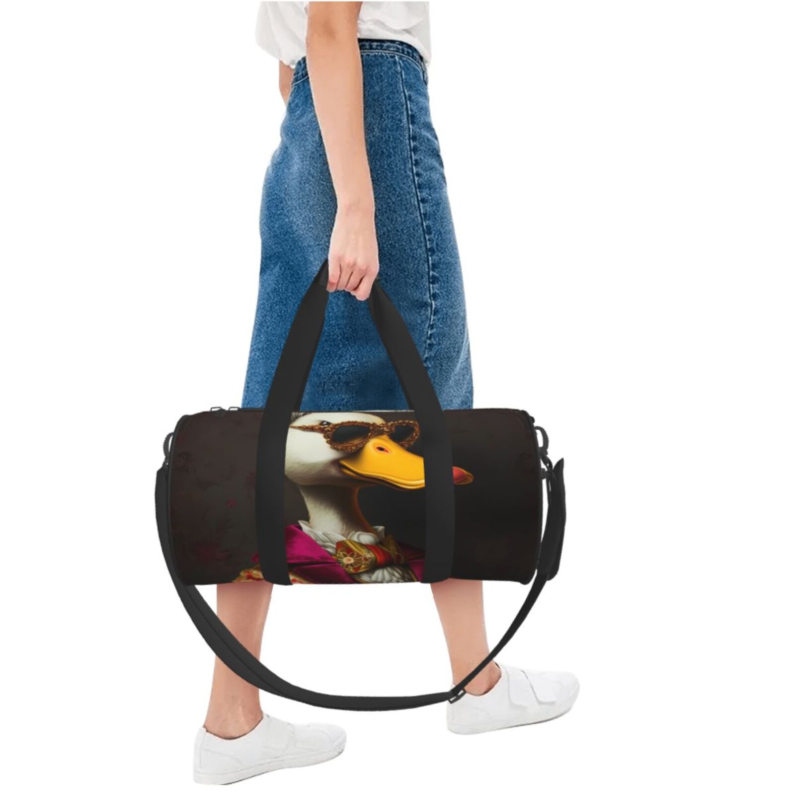 Vsdgher Noble Style Duck 45L Foldable Duffel Bag, Sports Gym Bag,Overnight Bag, Portable Weekender Bag for Airplanes