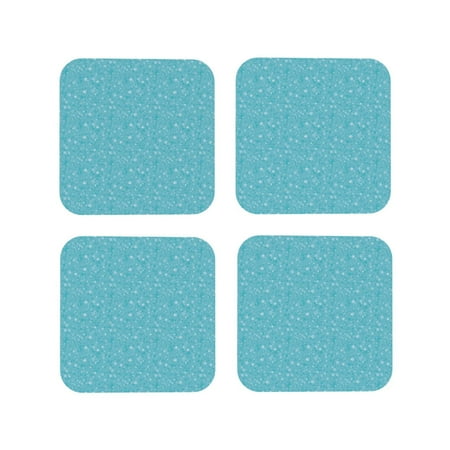 

Leather Coasters Set of 4 - Light Blue Glitter Patterns Lightweight Non-Slip Drink Coasters for Desk Anti-Scalding Desk Cup Coasters for Office Table Decor Square