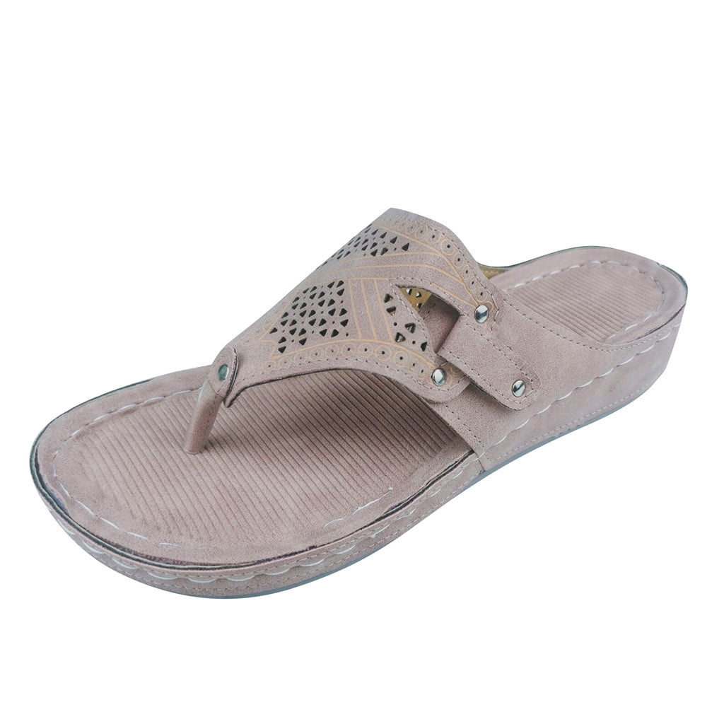 asdoklhq Womens Shoes Clearance Under $20,Vintage Hollow out Wedge Flip  Flops Comfortable Slippers Shoes - Walmart.com