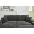 thumbnail image 4 of CKEASEAN 86.6"W Corduroy Modular Sectional Sofa with 2 Ottoman, Comfy Upholstered Cloud Modular Love Seat Couch with Armrest Storage, Cup Holder & USB, Deep Seat Sofa for Living Room/Office, 4 of 24