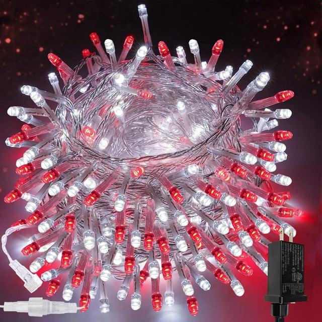 Guirnaldas Luminosas SANJICHA 200 LED 20m Rojas y Blancas para Navidad