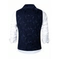 thumbnail image 4 of YueHuiYing Men's Solid Color Sleeveless V Neck Buttoned Vest Slim Fit With Pockets Formal Business Suit Waistcoat For Dress Shirt And Office Wear, 4 of 7