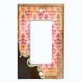 thumbnail image 5 of Metal Light Switch Plate Cover Pink Floral Damask Frame Trim Black DAM062, 5 of 13