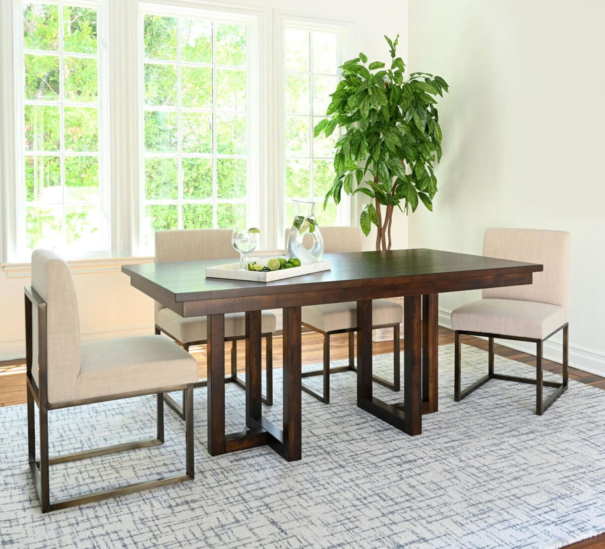 Abbyson Oslo Rectangle 66 Inch Wood Dining Table