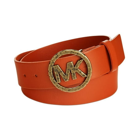 Michael Kors MK logo Leather Belt Mandarine Large