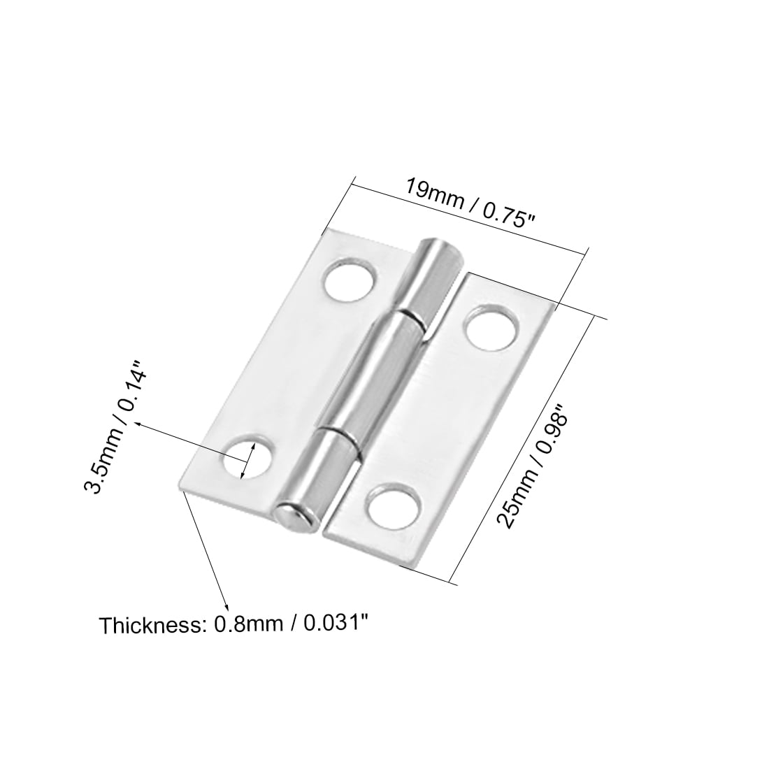 Details about   2/10Pcs Double Side Folded Hinges with Screws Box Cover Furniture Door Hardware 