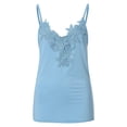 thumbnail image 4 of FINALGANG Womens Camisole Solid Color Sleeveless Cami Top Lace Trim V Neck Slim Fit Casual Basic Tank For Daily Going Out Wear Leisure Top, 4 of 6