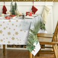 thumbnail image 2 of Christmas Tablecloth 60×120 Inch, Golden Snow Trees Washable Table Cover for Party Picnic Dinner Decor, 2 of 5