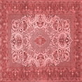thumbnail image 1 of Ahgly Company Indoor Square Medallion Red Traditional Area Rugs, 5' Square, 1 of 4