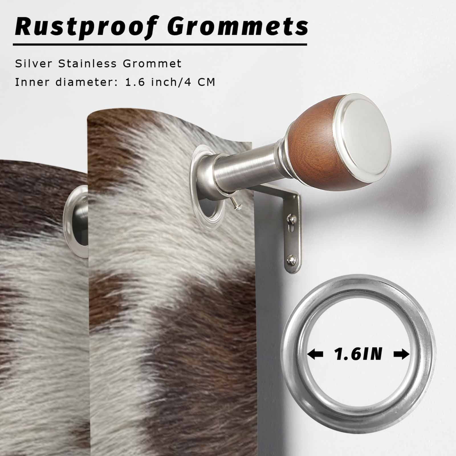 Brown Fur Texture Outdoor Curtains for Patio, Country Farm Animal Classic Beige Brown Spots Sunshade Privacy Drapes Grommet Waterproof Outside Curtains for Porch/Cabana/Balcony 54"x 84", 2 Panel