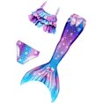 thumbnail image 1 of DNFUN Mermaid Tails Kids 3Pcs Mermaid Swimsuit for Girls Mermaid Bathing Suit,Without Monofin_Special Gift, 1 of 5