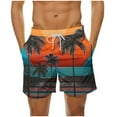 thumbnail image 2 of Busydd Mens Shorts Plus Size Shorts S-5XL Fashion Hawaiian Print Swim Trunks Casual Baggy Beach Shorts for Men Elastic Waist Drawstring Summer Shorts with Pockets, 2 of 6