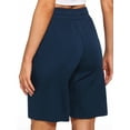 thumbnail image 3 of Cadmus Women's 9'' Bermuda Shorts Casual Loose Comfy Drawstring Athletic Shorts with Pockets,Navy,X-Large, 3 of 6