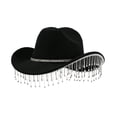 thumbnail image 4 of Western Cowboy Hat for Men Women Black Cowboy Country Unisex Halloween Classic Roll Up Fedora Hat, 4 of 5