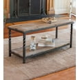 thumbnail image 2 of Plow & Hearth Deep Creek Bench/Table with Metal Frame and Rustic Wood, 2 of 6