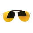 thumbnail image 2 of SA106 Mens Vintage Mirrored Mirror Flat Lens Aviator Sunglasses Gold Orange, 2 of 4