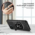 thumbnail image 6 of TJS for BLU View 5 (B610V) / BLU F5 5G Phone Case, with Tempered Glass Screen Protector, [Military Grade] Robotic Magnetic Support Car Mount Metal Ring Holder Kickstand Cover (Black), 6 of 7