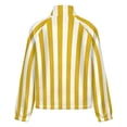 thumbnail image 6 of Jackets for Women Winter Coat Jackets Flannel Stand Collar Jacket(Aesthetic Golden Yellow And White Vertical,Size:S-4XL), 6 of 7
