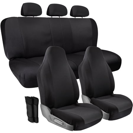 Oxgord Car Seat Covers Polyester Gray and Black Universal Fit (10 Piece) (SCGM-S1G-BK)