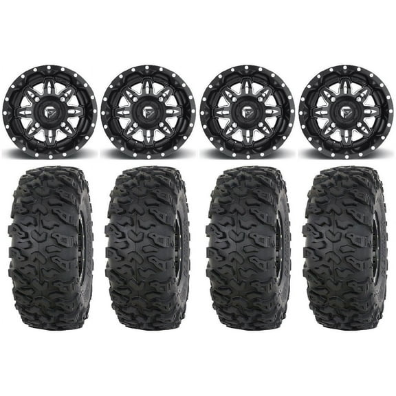 Fuel Lethal 15" Wheels Black 32" Roctane T4 Tires Can-Am Maverick X3 / Honda Pioneer 1000 / Talon