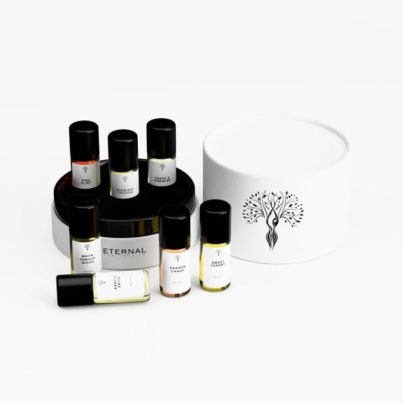Eternal Perfume Oils Sweet & Fresh Florals, 7-Piece Perfume Oil Discovery Set for Women & Men, 7 x 3 mL Roll-On, Alcohol-Free Long-Lasting Travel Sampler Gift