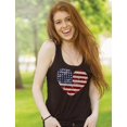 thumbnail image 2 of American Heart Flag USA Flag Patriotic 4th of July Women's Racerback Tank Top Large Black - Perfect Independence Day Gift - Soft, Comfortable and Breathable - Made in the USA - Large Black, 2 of 8