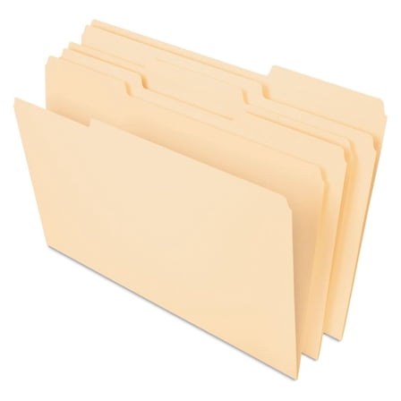 File Folders, Legal Size, Manila, 1/3 Cut, 100/BX (753 1/3)