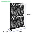 thumbnail image 5 of Yoneston Outdoor Privacy Screen with Stand Metal, Leaf Shape Freestanding Decorative Privacy Screen for Patio, Garden, Balcony and Indoor Divider, Black, 5 of 7