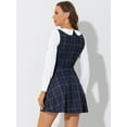 thumbnail image 4 of DARING DIVA Plaid Peter Pan Collar Mini A-Line Dress L Dark Blue, 4 of 6